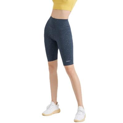 China European and American Shiny New Women's Fitness Sports Yoga Stretch Breathable Lifting Tight Shots High Waist External Feel Hip Pants for sale