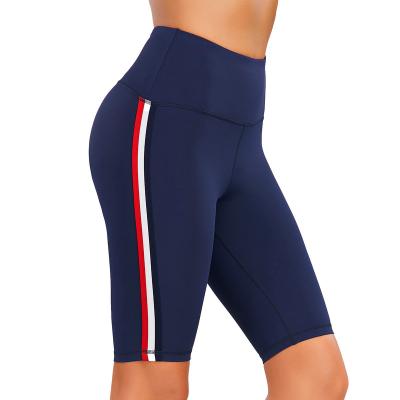 China 2021 Summer New Women Shorts Blue Ribbon Yoga Shorts Breathable Matching Outdoor Moisture Wicking Breathable Sports Pants for sale