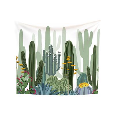 China Classic Tapestry, Original Design Hand Drawing Art Print Tapestry Wall Hanging, Moon Cactus Sunset Tapestries for sale