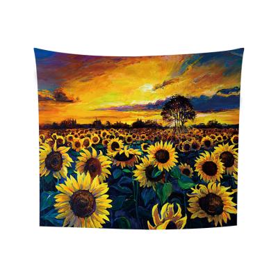 China Classic Wall Tapestry Boho Sunflower Tapestry Yellow Mandala Tapestry Wall Hanging for Bedroom, Christmas Gifts for sale