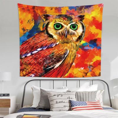 China Classic Amazing Sale Home Decor Owl Psychedelic Trippy Tapestry Wall Hanging Hippie Tapestry Wall Hanging For Bedroom for sale