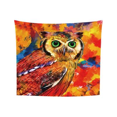 China Classic Owl Tapestry Wall Hanging, Watercolor Trippy Mandala Tapestries Wild Animal Owls Tapestry Home Decor for Bedroom Dorm for sale