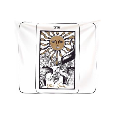 China Classic Tarot Flag Tapestry Set The Sun, Moon and Stars Tarot Card Tapestry Bohemian Cotton Printed Wall Hanging Tapestries for sale