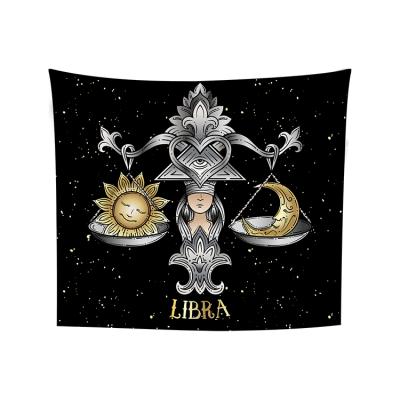 China Classic Wall Art Hippie Blanket Home Decorations Mandala Tapestry Libra Zodiac Sign Wall Tapestry Zodiac Constellation Wall Hanging for for sale