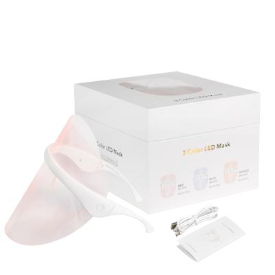 China Anti-Puffiness Acne Mask PDT Photon Light Therapy 3 Colors LED Facial Skin Beauty Anti Aging Mask for sale