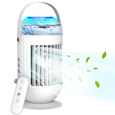 China Mini Water Tank Air Cooling Fan USB Charging Mist Fan The Mini LED Fan Night Light Portable Desktop Humidifier Fan for sale