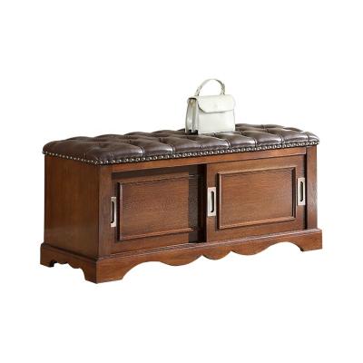 China Modern Classic American Space Saver Antique Upholstered Shoe Storage Bench Fit Wood Cabinet Entryway With Seat for sale