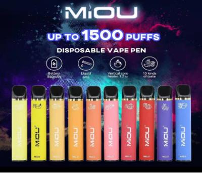 China Cigarrillos líquidos electrónicos disponibles de los soplos de Miou Vape de la nicotina del 5% 1500 en venta