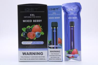 China El xxl el 100% 1800 originales de Iget de la fábrica de China sopla directamente pluma disponible del vape en venta