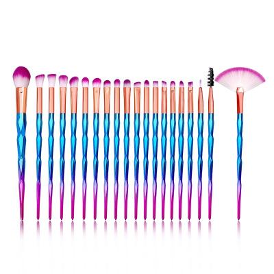 China Angular Blush Factory 20pcs Makeup Set Brush Unique Glitter Make Up Brushes Custom Logo Synthetic Hair Makeup Tool Kits for sale