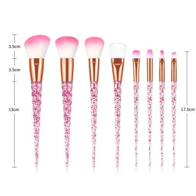 China Angular Blush BEAUFLY High End Plastic 8 Handle Diamond Base Brush Bag Makeup Eyebrow Concealer Crystal Lip Brush for sale