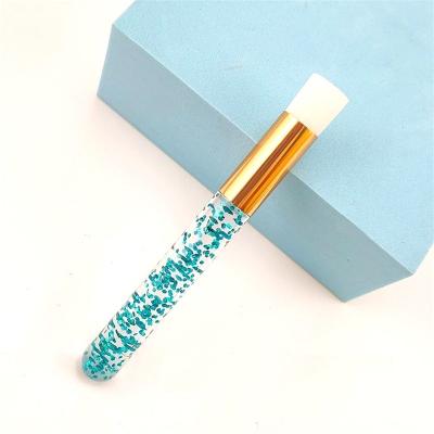 China Soft Flat Brush Glitter Handle Makeup Beauty Tool Sniff Black Master Cleansing Face Lash Washing Cleansing Brushes for Eyelash Extension for sale