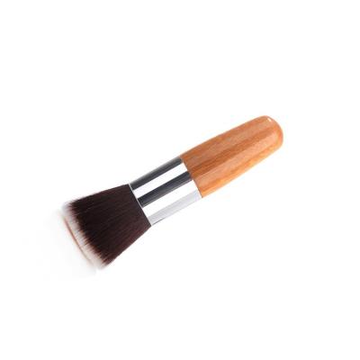 China Angular Blush Wholesale Simple Large Flat Surface Base Powder Bronzer Brush For Makeup Natural Color Bamboo for sale