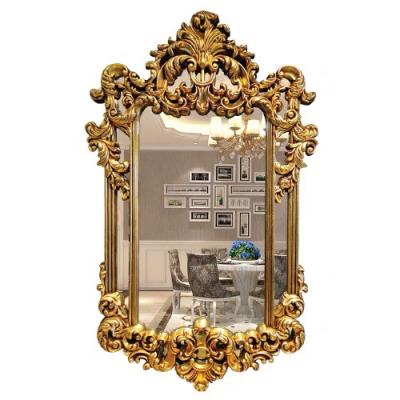 China Household Goods Wholesale Nordic Home Luxury Makeup Vintage Decor Hotel Style Wall Mirror Shower Room Decorative Mirror PU for sale