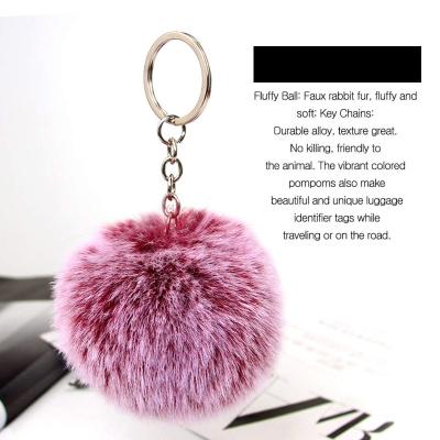 China Factory sale artificial spherical car plush rabbit logo 8cm 10cm cute custom auto key chain upholstery key chain for sale