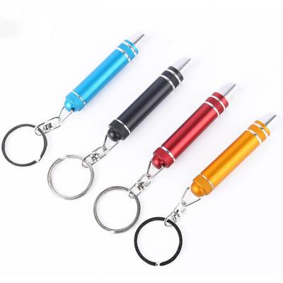 China Nickel Aluminum Bronze Factory Direct 3 In 1 Mini Key Chain Screwdriver Set for sale