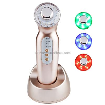 China Rechargeable Ultrasonic Hot &cold RF Device Ultrasonic Hot &cold Beauty Vacuum Blackhead Remover Face Lift Home Use Skin Device for sale