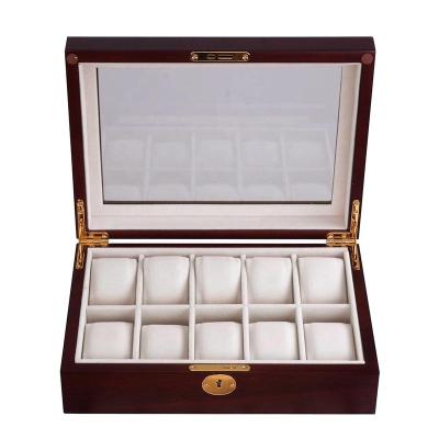 China Custom Handcrafted Luxury Wooden Glass Top Packaging Velvet Jewelry Display Case Watch Logo Collection Storage Box Organizer for sale