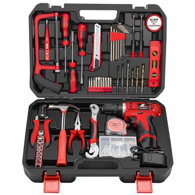 China Kafuwell 109pcs Electrician Cordless Electrician Tool Set Mechanic P2982A Household Cordless Drill Machine Tool Combo Set for sale