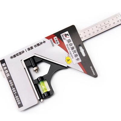 China Measuering KAFUWELL Adjustable Stainless Steel Combo Square Ruler With Level Bubble for sale