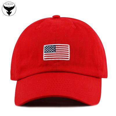 China Wholesale Custom American Flag Logo Cotton Baseball Dad Hat From Guangzhou COMMON Hat Factory for sale