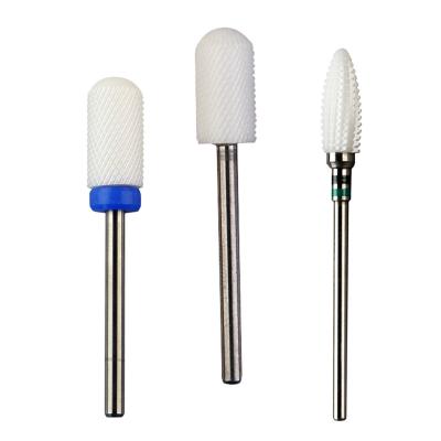 China Professional Nail Art Tools Ceramic Nail Drill Manicure Pedicure 1PC Bite To Turn Rotary Burr Milling Cutter Machine For Electric for sale