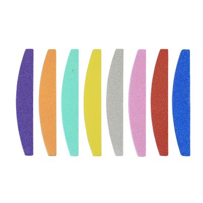 China Factory Price Half Moon Shape Eco-friendly Nail Art Tools Nail Buffer Block Surface Grit Double Sided Nail File For Finger Polish for sale