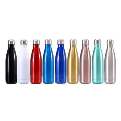 China Viable Wholesale 500ml/750ml/1000ml Customized Logo Powder Coated Stainless Steel Insulated Double Wall Cola Sports Water Bottle for sale