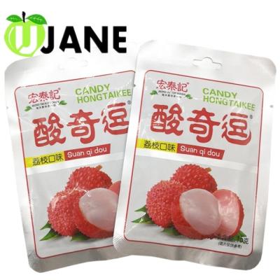 China Small natural white lychee sour hard candy for kids for sale