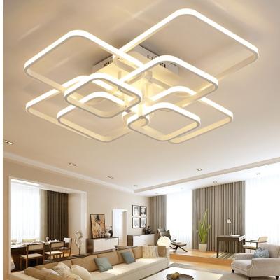 China Art Unique Dimmable Modern Remote Control 8 Heads 108W LED Acrylic Chandelier Lights For Living Room Ceiling Lamp for sale