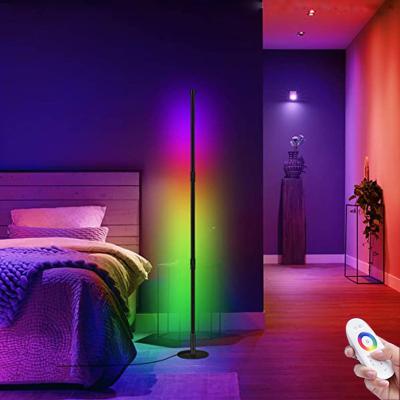 China Modern Folding Corner LED Floor Lamp RGB Color Changing LED Standing Dimmable Floor Lamp Wall Corner Floor Lights for sale