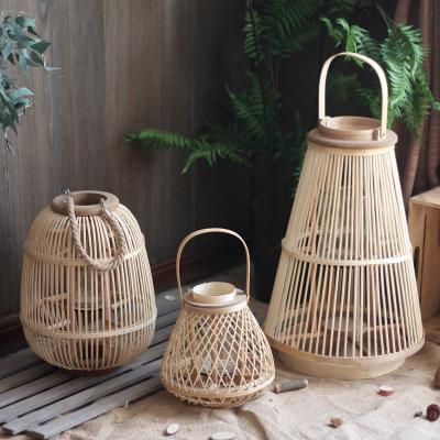 China Nordic Bamboo GUEST ROOM Coffee Cafe Nordic Bamboo Wind Lamp Retro Wind Lamp Floor Lamp Chandelier Ornament Lantern Garden Outdoor Decorative Light for sale