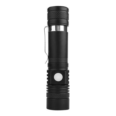 China Powerful Flashlight Zoomable Waterproof Aluminum Mini Rechargeable USB Torch Outdoor Activity Flashlight for sale