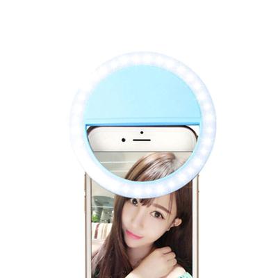 China Smartphone Selfie LED USB Rechargeable Night Light Portable Clip Lamp For Smartphone Novelty Lighting Makeup Ring Lamp for sale