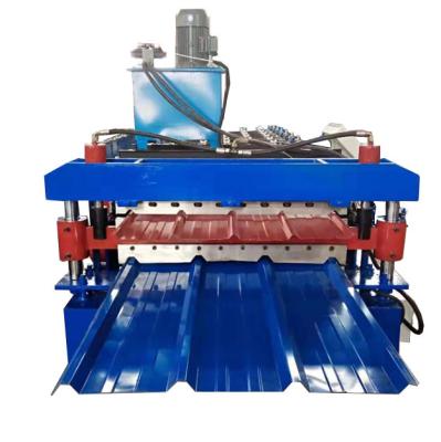 China Galvalume Tr4 Tr5 Double Layer Roll Forming Machine Roofing Trapezoidal for sale