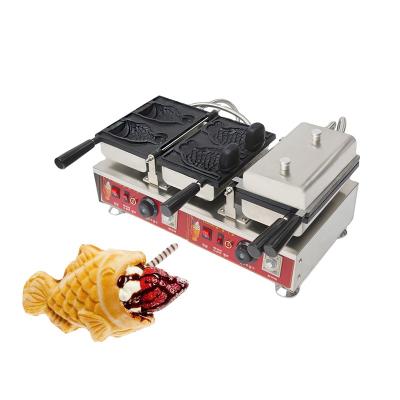 China Adjustable Thermostat Taiyaki Ice Cream Making Machine Fish Waffle Maker With Ce for sale