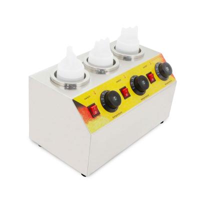 China Commercial Adjustable Thermostat Sauce Heating Machine Filling 3 Bottle Spread Warmer for sale