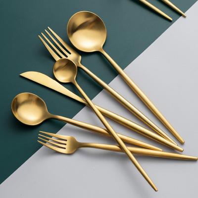 China Viable Tableware Matte Travel Cutlery Creative Stainless Steel Metal Set for sale