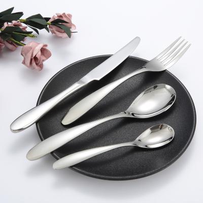 China 18/10 Sustainable Silver Stainless Steel Cutlery Knife Fork Spoon Flatware Set for sale