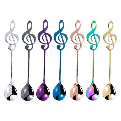 China Viable Creative 304 Stainless Steel Music Symbol Spoon Teaspoon Ice Cream Spoon for sale