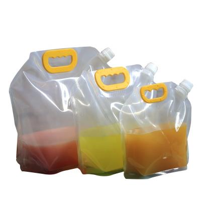 China Large Recyclable Recyclable Stand Up Fruit Juice Bag Spout Pouch Thick Plastic Liquid Packaging Bag for sale