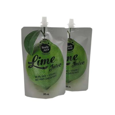 China Food Grade 250ml/350ml/500ml Recyclable Aluminum Foil Stand Up Spout Pouch Bag For Juice for sale