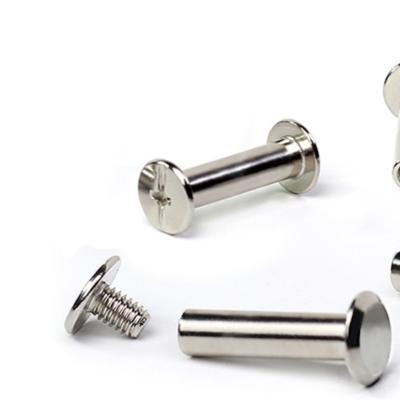 China Other nickel plated ledger screws, book end fastener nails nickel plated brass wood screws, nails and screws for sale