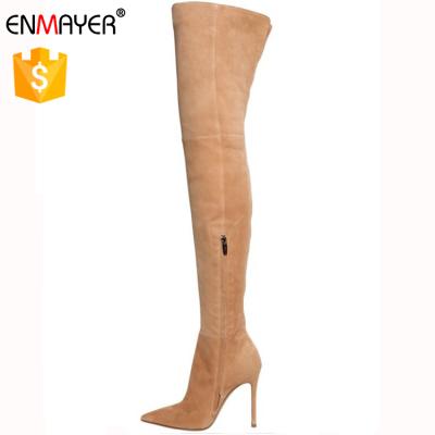 China Fashion \ high stiletto heel boots thigh high women suede boots upper knee comfortable \ durable \ non-slip \ lady's fancy for sale