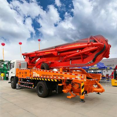 China Building Material Stores Dongfeng Chassis 177Kw / 2300RPM Power 22.6 Tons 33m Mixing Pump Truck for sale