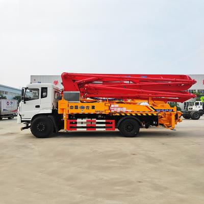 China Dongfeng automatic loading chassis 22.6ton mixing pump truck 30m 33m integrated pump truck is on sale for sale