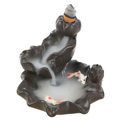 China Chinese Ceramic Incense Home Decoration Waterfall Incense Holder Aromatherapy Ornament Backflow Censer for sale