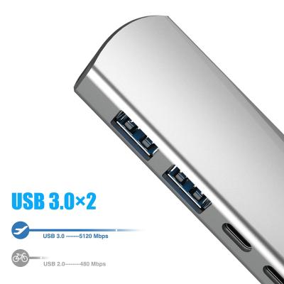 China Mobile Phone Types / Computer Hot High Speed ​​OEM 5 In 1 Port Port Hub 4 USB 3.0 USB-C Gen1 USB Type C Hub For Windows for sale