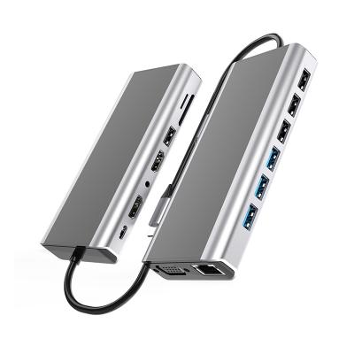 China Cell Phone Types/Computer Custom Type-C to 14 in 1 Port Audio SD TF/SD USB-C Gen1 RJ45 HDMI VGA USB2.0 USB3.0 USB3.0 Hub USB Type C Hub For the Macbook Pro for sale