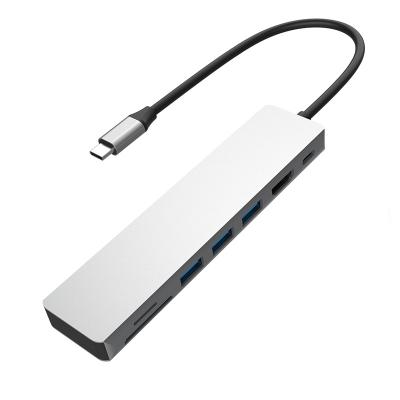 China Mobile Phone Types/Computer Type-C to 7 in 1 USB3.0 Port SD TF/SD HDMI USB Power Adapter Type C Hub for Macbook Pro for sale